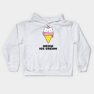 MEOW ICE CREAM CAT Kids Hoodie